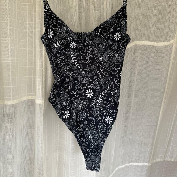 SKATIE Black Floral One-Piece Swimsuit Size Small - Picture 1 of 3